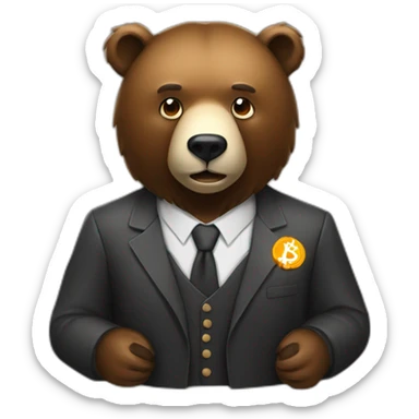 The bear in bitcoin sticker
