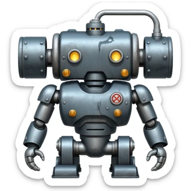 Realistic war machine with water pressure sticker