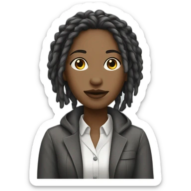 working girl white with dreadlocks sticker