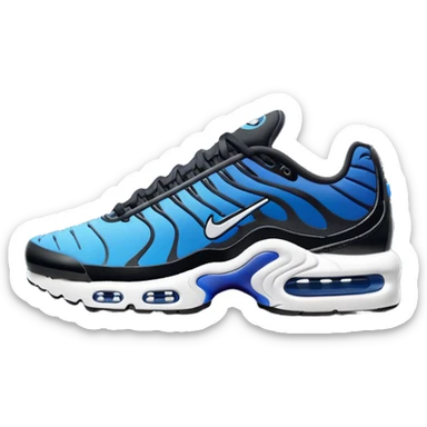 I want you to draw an Air Max Plus with the Nike logo facing right sticker