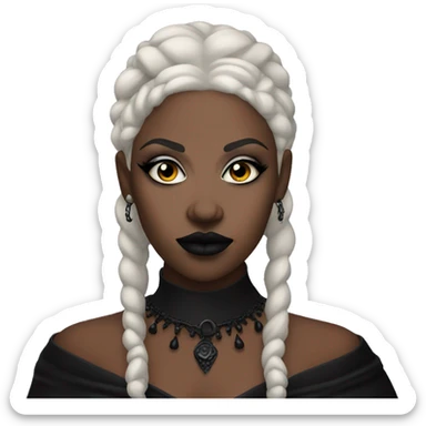 Black goth woman  in trad goth makeup  sticker
