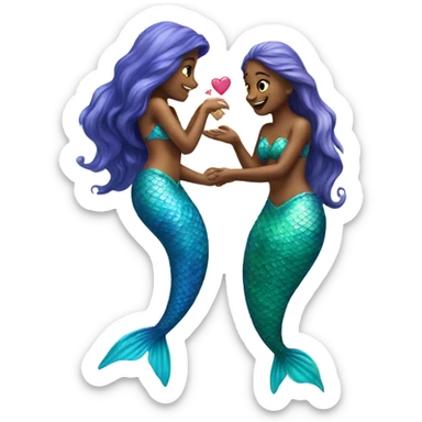 two mermaids in love sticker