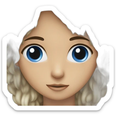 Piky castaño oscuro y ojos azules sticker