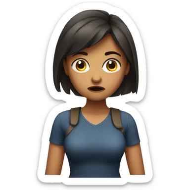 Girl with annoyed face  sticker