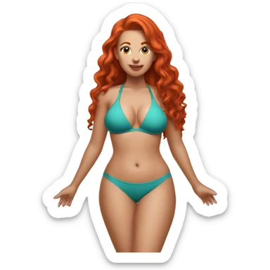 Curvy redhead in bikini body sfw sticker