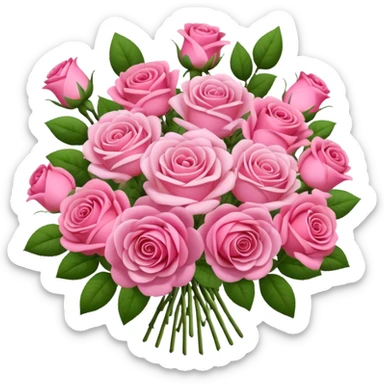 Huge pink flower bouquet with different flowers and pink tones and roses sticker