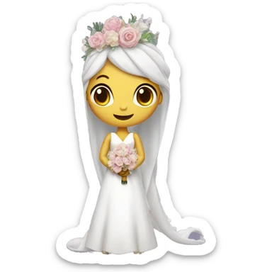 dragon dressed up as a bride in a wedding sticker