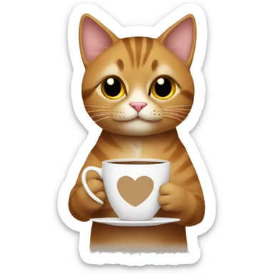 cat with coffee sticker