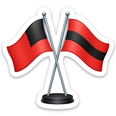 Creat an flag win red and black colour only colour not designs half in red and another half in black  by dividing equaly sticker