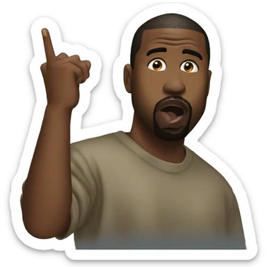 Kanye west with finger on his mouth sticker