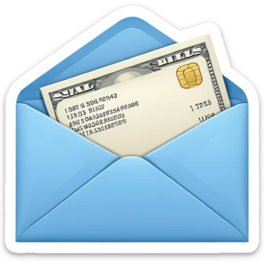 Salary enclosed in an envelope sticker