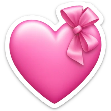 pink heart with a bow  sticker