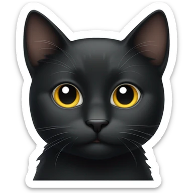 Black cat with to white spots on the upper lip sticker