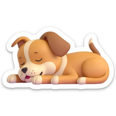 cartoon dog on its back, sleeping peacefully sticker