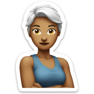 angry arms crossed white woman sticker