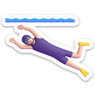 person swimming underwater sticker