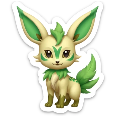 Kawaii cute cool feral Sprigatito-Leafeon (full body) sticker
