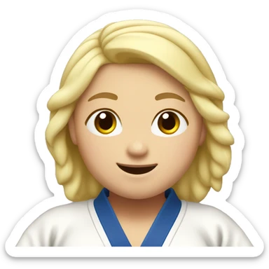 fat blond judo girl thumbs up sticker