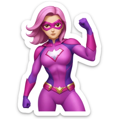 pink violet woman superhero power sticker