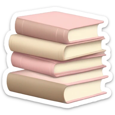 aesthetic book stack beige and light pink sticker