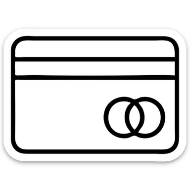 outlined icon of American Express Gold credit card with gold outline, no text sticker