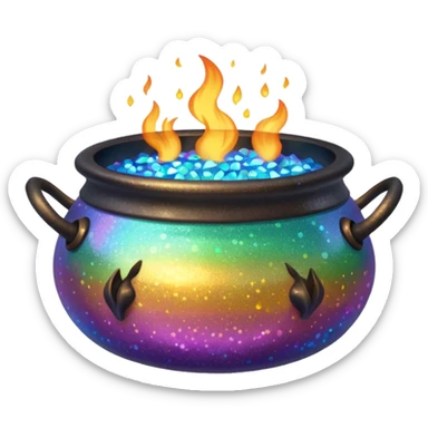 glitter cauldron sticker