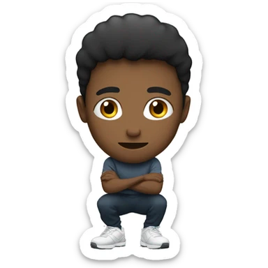 a young man doing squat (sport) sticker