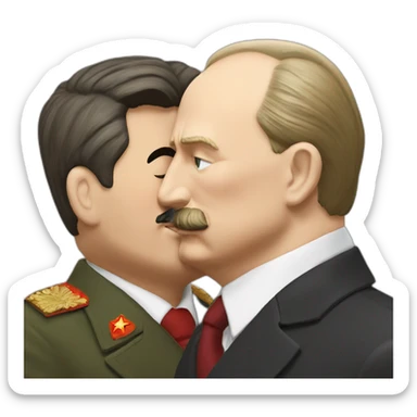putin kissing stalin sticker