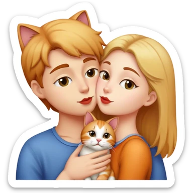 Kiss cat love sticker