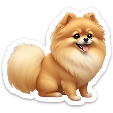 cute Pomeranian stretching sticker