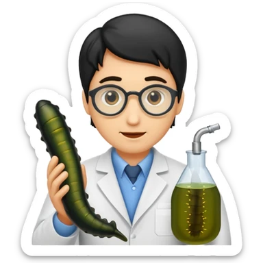 scientist with leech sticker
