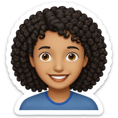 fat person emoji but make him brown skin and curly black hair sticker