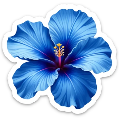 Blue hibiscus flower sticker