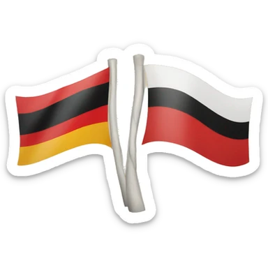 Germany flag with polen flag sticker