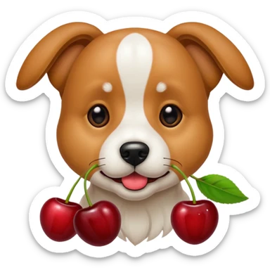 dog with cherries sticker