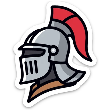 crusader knight helmet with nose guard sticker