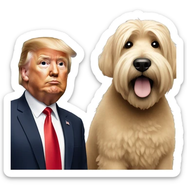 Donald trump and wheaten terrier sticker