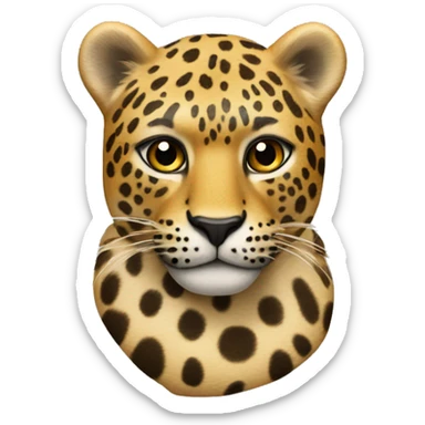 Hazme un emoji de corzob con estampado de leopardo  sticker