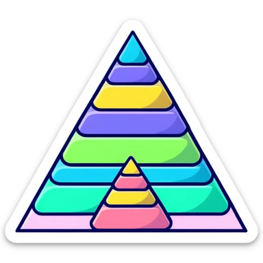 cute pastel pink stacking pyramid toy with colorful rings sticker
