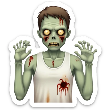 Zombie junkie in white tank top sticker