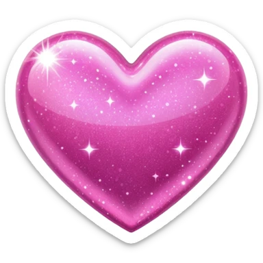 glitter pink heart sticker