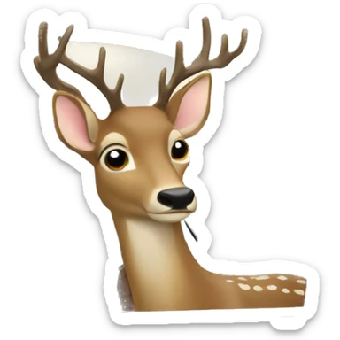 Deer in drivers seat of a car sticker