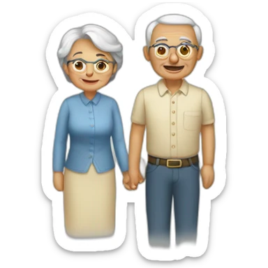 pareja de ancianos sticker