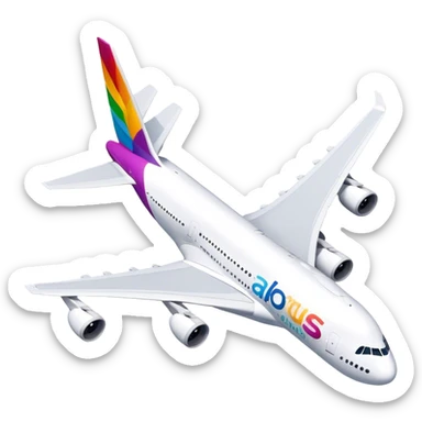 Airbus A380 - Airbus (Model Year: 2021) (Iconic colour: White with colorful tail) sticker