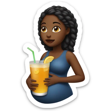 pregnant black woman with a drink sticker