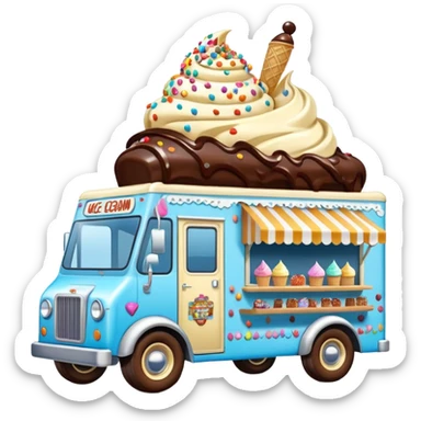 Ken’s 4wd 1924 racing ice cream with chocolate, nuts and sprinkles dream house food truck  sticker