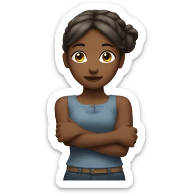 The girl crosses her arms sticker