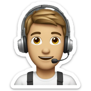 guy with a headset sticker