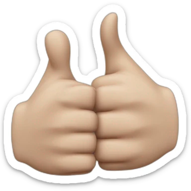 Two thumbs up emojis facing each other doing a fust bump sticker