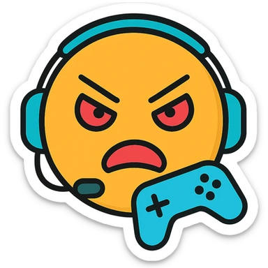 gaming themed angry emoji sticker